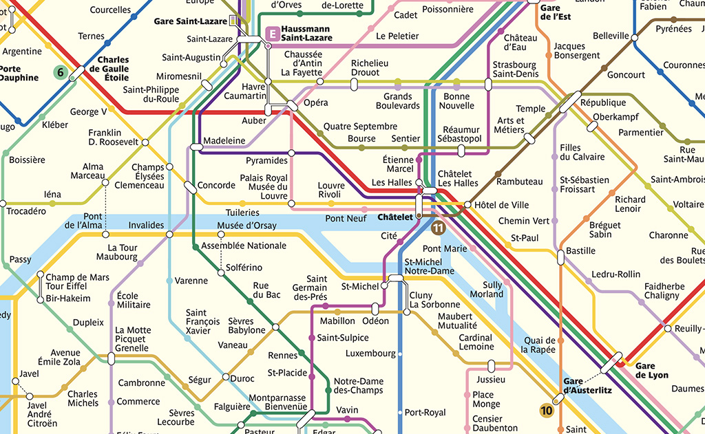 Plan central du métro parisien